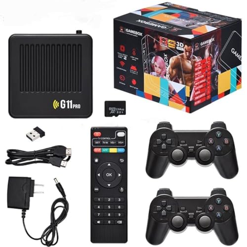 Retrowave G11 Pro , G11 Pro Game Box 4k Retro Game Console, Plug & Play Video Games, 64G,128G,256G,60000+Games with 2 Wireless Dual Controllers (128G) von Generic
