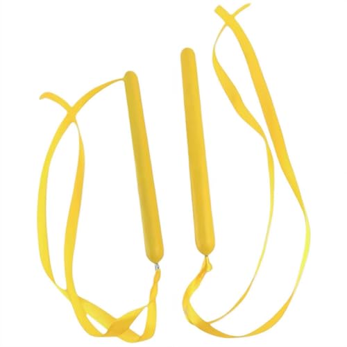 Rhythm Ribbon Sticks (1 Paar) – Musikbewegungsschals für Vorschule & Kindergarten, Klassenzimmer, Kinder Percussion-Instrumente für Gruppenaktivitäten (Gelb) von Generic