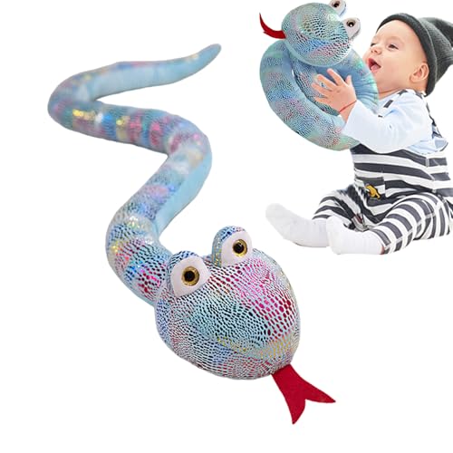 Riesenschlange Stuffed Tier | Realistische Plüsch 63 Zoll lang, realistische Spielzeug für Streiche, Simulationsnake, Fälschung Dinge Spielzeug, für Tierthema und Streichrequisiten von Generic
