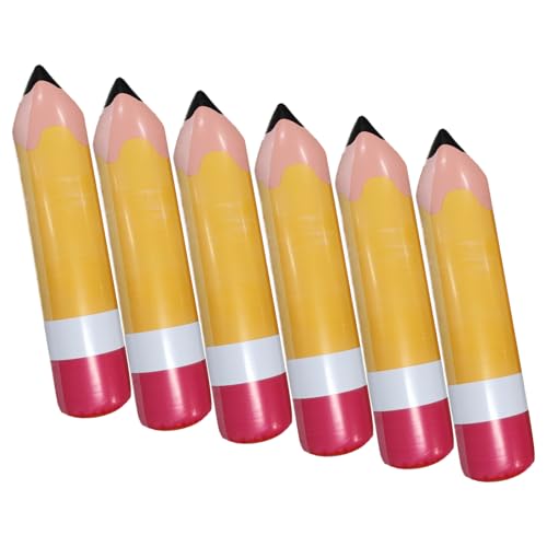 Riesige Bleistift-Requisite, 6 Stück, riesiger Bleistift-Ballon für große aufblasbare Bleistifte für Kinderparty, riesige Bleistiftballons, Abschlussdekoration, Zubehör Riesige Bleistift-Requisite, 6 Stück, riesiger Bleistift-Ballon für große aufblasbare Bleistifte für Kinderparty, riesige Bleistiftballons, Abschlussdekoration, Zubehör von Generic