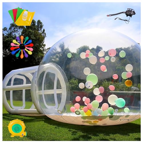 Riesiges Aufblasbares Kuppel-Blasenhaus, Aufblasbares, Durchsichtiges PVC-Blasenballonhaus Mit Tunnel-Blasenzelt Für Kinderparty-Einkaufszentren,A von Generic