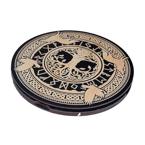 Rituale Runen - Tragbares Holz-Meditationsinstrument Unisex Altar Glück Disterra Dekoration mit Skip-Set Runen für Anfänger - Meditation Tool Spirituelle Praxis Einfach Oracle Rituale Runen - Tragbares Holz-Meditationsinstrument Unisex Altar Glück Disterra Dekoration mit Skip-Set Runen für Anfänger - Meditation Tool Spirituelle Praxis Einfach Oracle von Generic