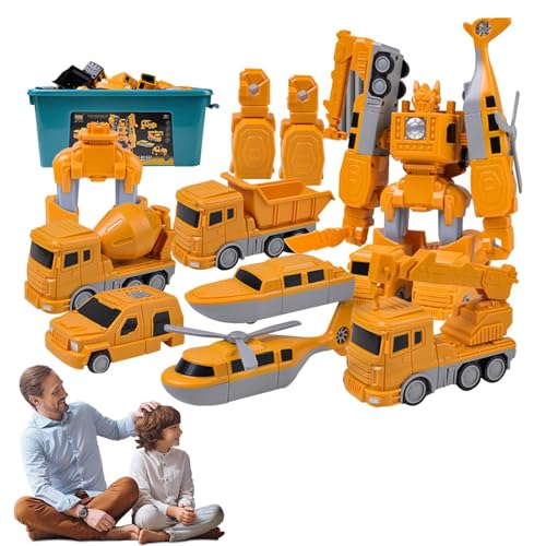 Roboter-Actionfigur – Roboter-Actionfigur mit beweglichen Gelenken | Magnetauto-Spielzeugset | Magnetisches Konstruktions-Transformationsauto | Spielbaufahrzeuge für Kinder | Ideal für Jungen, Mädchen von Generic