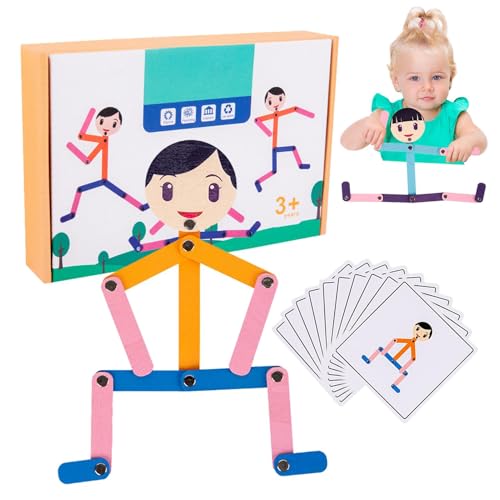 Roboterpuzzle für Kinder, verstellbare Aktivitäten, Roboter, aus Spielzeug aus Materialien, langlebig, aus Holz, für junge Mädchen von 3 bis 8 Jahren, lustiges Geschenk und Geburtstagsgeschenk von Generic