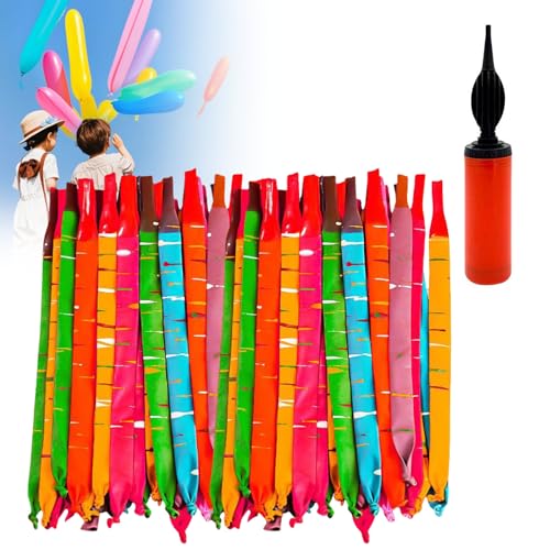 Rocket Balloons, Rocket Balloons With Pump, Screaming, Party Decoration, for Boys and Girls Outdoor Fun, Colorful Long Screaming (100) von Generic