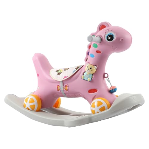 Rollen Sie EIN Rockiges, Abnehmbares Schaukelpferd für Kleinkind über 3 Jahre Alt (PINK) von Generic