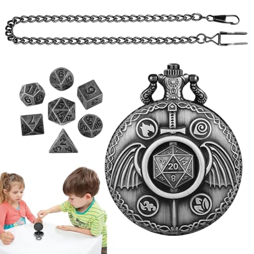 Rollenspiel, Polyeder-Würfel-Set aus Metall, antike Steampunk-Brettspiele, exquisites Würfel- und Würfelspiel für Unterhaltung und Stil. von Generic