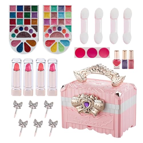 Rollenspiel-Make-up-Spielzeug – Rollenspiel-Make-up-Sets für Mädchen | Make-up-Set für kleine Mädchen | Fake-Make-up-Set für kleine Mädchen | Kleines Mädchen Prinzessin Cosplay Make-up-Set | Rollen Si von Generic