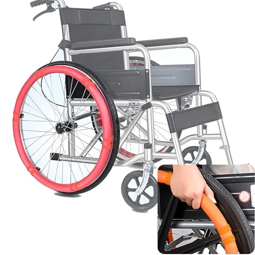 Rollstuhlhussen für Schiebebügel (20-24 inch/1 Paar) Sportrollabdeckung Hinterrad Hand/Bequem Einfache Installation Vier Jahreszeiten 24/22 Zoll von Generic