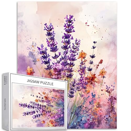 Romantisches Lavendelpuzzle für Erwachsene, 1000 Teile Fantasy-Puzzle, Gartenpuzzle, buntes Puzzle für Heimdekoration, Familiengeschenke, perfektes Puzzle für von Generic