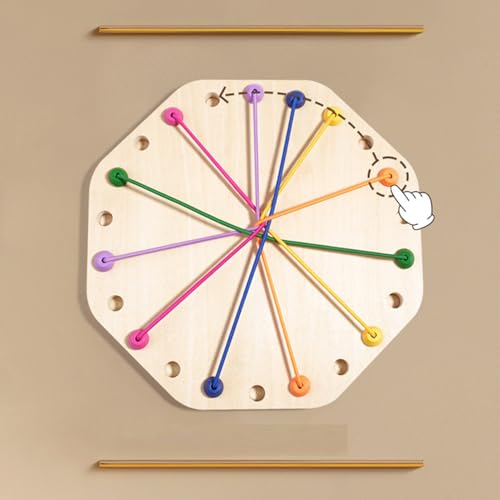 Ropes Herausforderung - Holzpuzzlespielzeug, interaktives Seilzubehör, logisches Brot -Pfahl -Kit | Entwicklung der Reflexion über verdrehtes Seil, Werkzeug zum Üben intelligenter Fähigkeiten von Generic