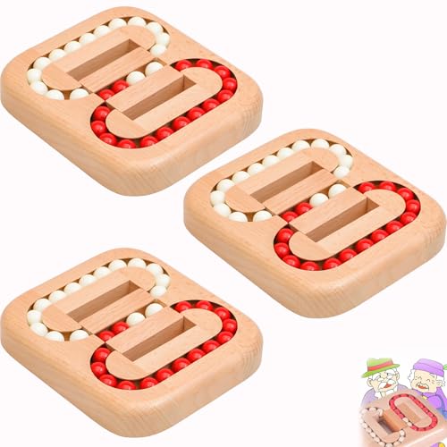 Rotierende Magic Bean Fingertip, Rotierende Magic Bean Fingertip Holzpuzzles, Würfel-Rotationspuzzle-Zappelspielzeug, Zappelpuzzles for Stressabbau und bei Angstzuständen(Wooden Beads,3pcs) von Generic