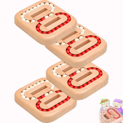 Rotierende Magic Bean Fingertip, Rotierende Magic Bean Fingertip Holzpuzzles, Würfel-Rotationspuzzle-Zappelspielzeug, Zappelpuzzles for Stressabbau und bei Angstzuständen(Wooden Beads,4pcs) von Generic
