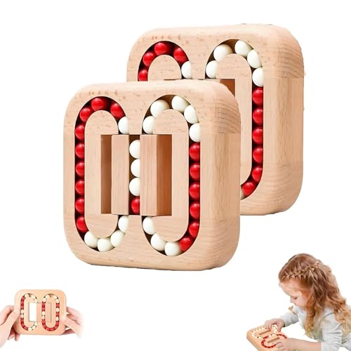 Rotierende Magic Bean Fingertip, Rotierende Magic Bean Fingertip Spielzeug Holzpuzzles, 2025 Neue lustige Bean Brain Teaser Sensory Puzzles, Stressabbau Angst(Wooden Beads,2PCS) von Generic