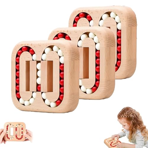 Rotierende Magic Bean Fingertip, Rotierende Magic Bean Fingertip Spielzeug Holzpuzzles, 2025 Neue lustige Bean Brain Teaser Sensory Puzzles, Stressabbau Angst(Wooden Beads,3PCS) von Generic