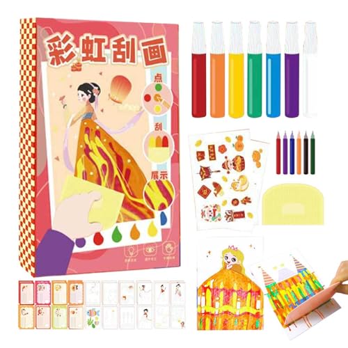 Rubbelbuch für Kinder, Rubbelpapier Kunstset mit Rubbelpapier für Kinder, Rubbelkarte mit Künstler-Kit für Kinder Handmade | Regenbogen Postkarte Malset für Kinder für die Rubbelbuch für Kinder, Rubbelpapier Kunstset mit Rubbelpapier für Kinder, Rubbelkarte mit Künstler-Kit für Kinder Handmade | Regenbogen Postkarte Malset für Kinder für die von Generic