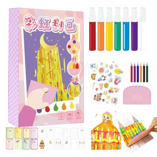 Rubbelset für Kinder, Rubbelkarten und für Kinder, Rubbelkarte mit Künstler-Kit für Kinder Handmade | Regenbogen Postkarte Malset für Kinder zum Thanksgiving, Weihnachten, Cap Rubbelset für Kinder, Rubbelkarten und für Kinder, Rubbelkarte mit Künstler-Kit für Kinder Handmade | Regenbogen Postkarte Malset für Kinder zum Thanksgiving, Weihnachten, Cap von Generic