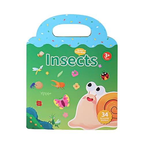 Ruhiges Aufkleberbuch, Kinder wiederverwendbare Aufkleber Buch,Restickable Quiet Books Wasserdicht | Notwendigkeit Dekoration mit Griff, faltbares Frühschullehrmittel für Alter 3+ für Heimreisen Ruhiges Aufkleberbuch, Kinder wiederverwendbare Aufkleber Buch,Restickable Quiet Books Wasserdicht | Notwendigkeit Dekoration mit Griff, faltbares Frühschullehrmittel für Alter 3+ für Heimreisen von Generic