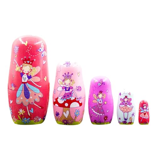 Russische Stapelpuppen - 5-teiliges Russisches, Matrjoschka-Puppenset aus | Nistpuppen, Pädagogisches Lernspielzeug, Stapelspielzeug-Set für Kinder, junges und Mädchen, Heimdekoration Russische Stapelpuppen - 5-teiliges Russisches, Matrjoschka-Puppenset aus | Nistpuppen, Pädagogisches Lernspielzeug, Stapelspielzeug-Set für Kinder, junges und Mädchen, Heimdekoration von Generic