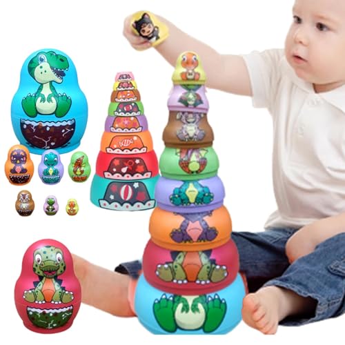 Russische Tierpuppen, stapelbares Dinosaurier-Spielzeug, hitzebeständige und stoßfeste Puppen, originelles Geschenk für Kleinkinder und Mädchen Russische Tierpuppen, stapelbares Dinosaurier-Spielzeug, hitzebeständige und stoßfeste Puppen, originelles Geschenk für Kleinkinder und Mädchen von Generic