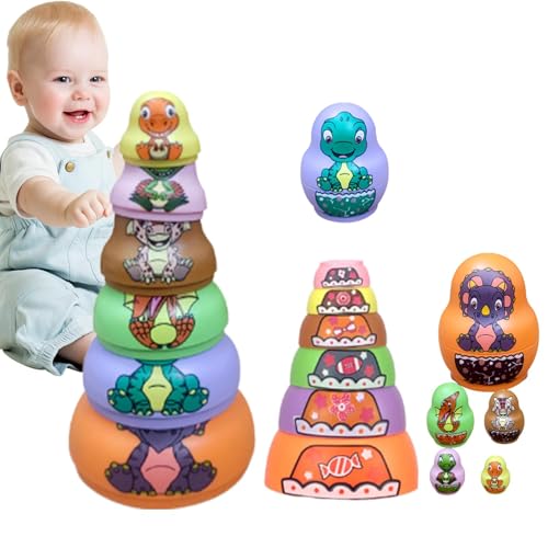 Russische Tierpuppen, stapelbares Dinosaurier-Spielzeug, hitzebeständige und stoßfeste Puppen, originelles Geschenk für Kleinkinder und Mädchen Russische Tierpuppen, stapelbares Dinosaurier-Spielzeug, hitzebeständige und stoßfeste Puppen, originelles Geschenk für Kleinkinder und Mädchen von Generic