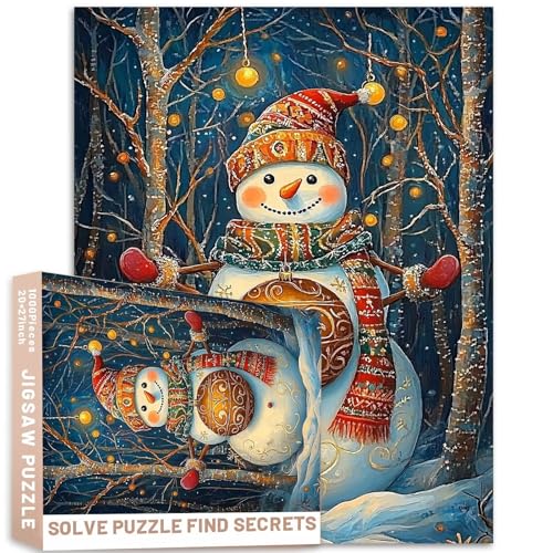 Russische Volkskunst, Schneemann-Puzzle, 1000 Stück, kunstvoller Schal, Winterwald, funkelnde Lichter, Urlaub, herausfordernde Familienaktivitäten, Spiele, bunt, Bastelpuzzle für Heimdekoration Russische Volkskunst, Schneemann-Puzzle, 1000 Stück, kunstvoller Schal, Winterwald, funkelnde Lichter, Urlaub, herausfordernde Familienaktivitäten, Spiele, bunt, Bastelpuzzle für Heimdekoration von Generic