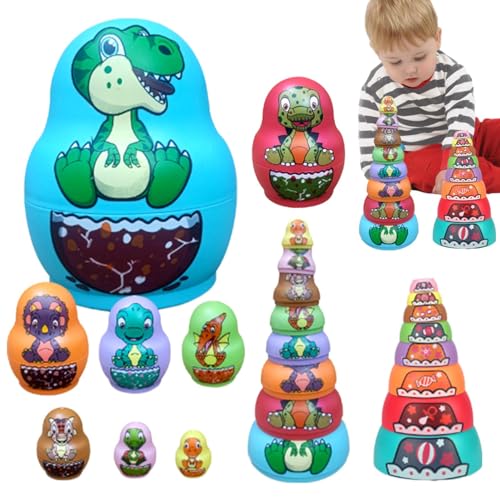 Russisches Nistpuppenspielzeug, lustiges Spielzeug mit Tiermuster, stapelbare Dinosaurierpuppen, hitzebeständig und stoßfest, perfekt als kreatives Geschenk Russisches Nistpuppenspielzeug, lustiges Spielzeug mit Tiermuster, stapelbare Dinosaurierpuppen, hitzebeständig und stoßfest, perfekt als kreatives Geschenk von Generic