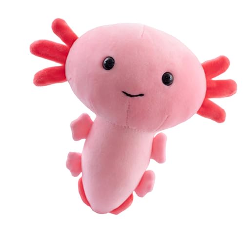 SALAMANDER PLUSH PLUSH - Weicher Stoff, rosa Comic-Stil | axolotl Plüschtiere im sechseckigen Dinosaurier-Look, Geschenk für Kinder und dekorative Sammlung für das Schlafzimmer von Generic