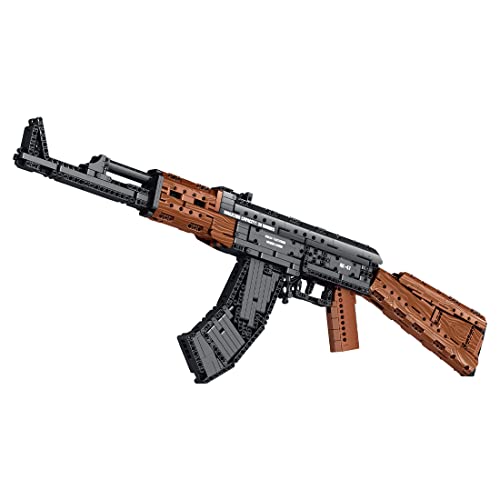 SAYN Technik Gewehr mit Schussfunktion, 1366+ Teile AK47 Gewehr Pistole Modell mit Kugel, MOC Kompatibel mit Lego Gewehr von Generic