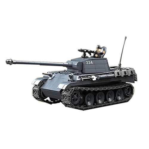 SAYN Technik Panzer Bausteine, Technik WW2 Militär Leopard Panzer Modellbausatz mit Soldaten, 1180 Klemmbausteine, Kompatibel mit Lego Technik von Generic