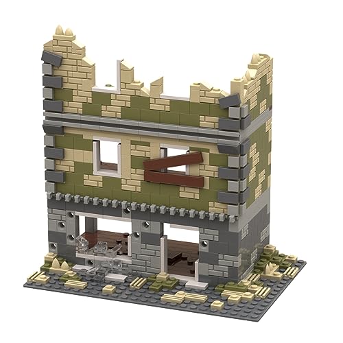 SAYN WW2 Militär Gebäude Haus, Militär Ruine Gebäude Bausteine Bauset, Kompatibel mit Lego Militär von Generic