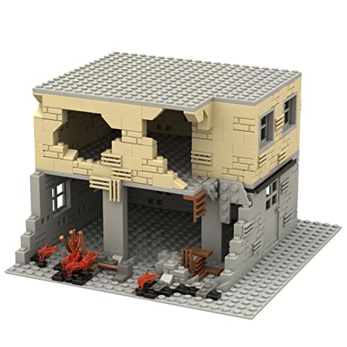 SAYN WW2 Militär Gebäude Haus, Militär Ruine Gebäude Bausteine Bauset, Kompatibel mit Lego von Generic