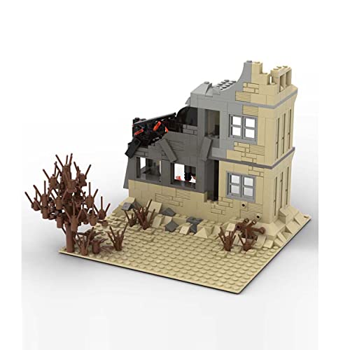 SAYN WW2 Militär Gebäude Haus - Militär Ruine Gebäude Bausteine Bauset, Kompatibel mit Lego Militär, 544 Klemmbausteine (Militär Ruine 4) von Generic