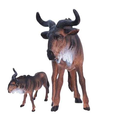Safari Cognition Wilebeest Figurine - Realistisches Tiermodell Spielzeug | Animal Action Figure, Bildung Wildlife Figure für Kinder, Safari Tier -Spielzeug, Kleines Tier Figuren Party Favor von Generic