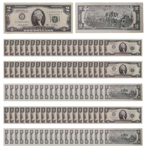 Sammlerschützer -Dollar -Rechnungen - Dollar Bill Banknote 100 Pack | Simulationsgeld | Stellen Sie sich vor, Spiel Toys reisefreundlich für Frauen Papa | Banknote -Rechnung Großes Geschenk für Münzwä von Generic
