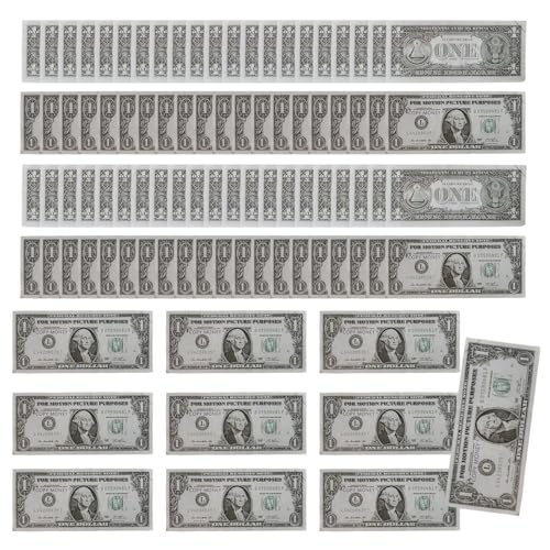 Sammlerschützer -Dollar -Rechnungen - Dollar Bill Banknote 100 Pack | Simulationsgeld | Stellen Sie sich vor, Spiel Toys reisefreundlich für Frauen Papa | Banknote -Rechnung Großes Geschenk für Münzwä von Generic