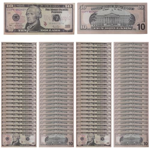 Sammlerschützer -Dollar -Rechnungen - Dollar Bill Banknote 100 Pack | Simulationsgeld | Stellen Sie sich vor, Spiel Toys reisefreundlich für Frauen Papa | Banknote -Rechnung Großes Geschenk für Münzwä von Generic