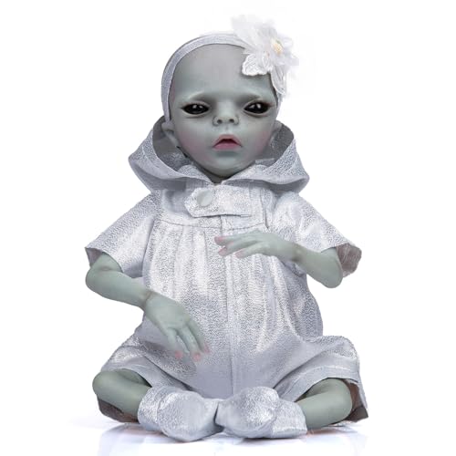 Sammlerstück Reborn Baby | Realistische Alien-Puppe | Ganzkörper-Silikon-Vinyl-Puppen | Ultrarealistische Babypuppe | Bewegliches Babypuppen-Spielzeug 14 Zoll von Generic