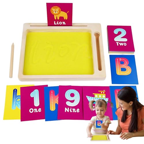 Sandkästen für das Klassenzimmer – -Tablett mit Deckel, Buchstabentraining, sensorische Behälter für Kleinkinder | Lernspielzeug Buchstaben und Zahlen, Sinnestablett für Kinder Sandkästen für das Klassenzimmer – -Tablett mit Deckel, Buchstabentraining, sensorische Behälter für Kleinkinder | Lernspielzeug Buchstaben und Zahlen, Sinnestablett für Kinder von Generic