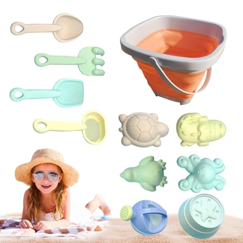 Sandspielzeug | Faltbarer Sandeimer Spielzeug 11pcs | Sommersandspielzeug Sieb Sandschaufeln Wasserkocher für Kleinkindüberraschung Sommerspiel von Generic