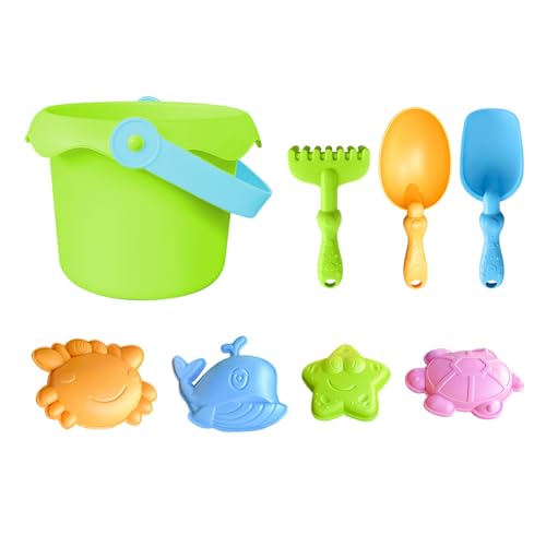 Sandspielzeug Für Kinder – Tragbares Formen-Set, Schaufel-Eimer-Set | Lernspielset Für Vorschulkinder, Strandferien-Aktivitäten, Gartenspaß, Geschenk Für Und Mädchen, Heimgebrauch von Generic