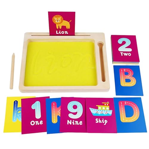 Sandtablett – sensorisches Spielzeug 'Alphabet mit Sandschrift | Werkzeuge zum Erlernen der Buchstaben der frühen Bildung mit 36 Karten, Zahlen von von Generic
