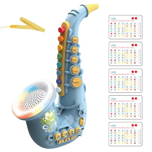 Saxophon für Kinder, Saxophon-Spielzeug für Musikinstrumente für Kinder, Saxophon-Trompete mit Licht, Musikspielzeug für Kinder, simuliertes Saxophon-Spielzeug für Kleinkinder, Mädchen von Generic