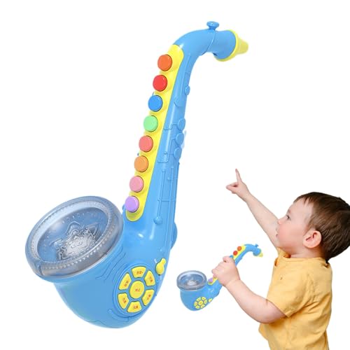 Saxophon für Musikspielzeug, interaktives Musikspielzeug mit Licht und Ton, simuliertes Trompetenspielzeug, feine Motorik, tragbar von Generic