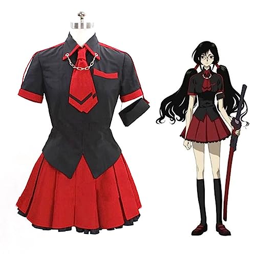 Saya Kisaragi High School Uniform Kleid Outfit Cosplay Kostüm,S-Black von Generic