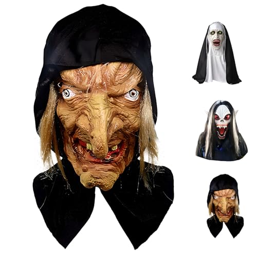 Scary Halloween Maske, Scary Nun Maske für Halloween, The Nun Dress Up Cosplay Kostümmasken Halloween Party Requisiten für Erwachsene Und Kinder Realistische Horrormaske B von Generic