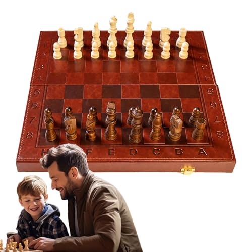 Schachbrettspiel aus Holz, Schachspiel | Tragbares Schachspiel mit Schachfiguren | Schachspiel, faltbares Schachbrett, Puzzlespiel für Zuhause und Reisen Schachbrettspiel aus Holz, Schachspiel | Tragbares Schachspiel mit Schachfiguren | Schachspiel, faltbares Schachbrett, Puzzlespiel für Zuhause und Reisen von Generic