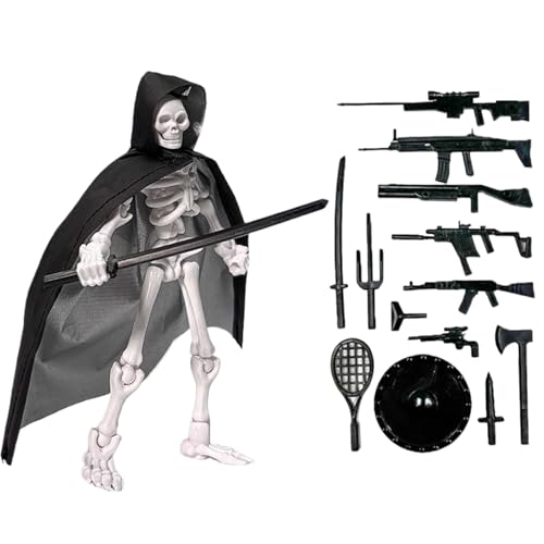 Schädel Aktion Figure - Posierbare Spielzeug-Skulptur, Statue für Sammlermontage-Montage | Halloween Dekoration Home Display , Skulls Figur mit Cloak Kampfwerkzeuge Designs für Kinder Entusi Schädel Aktion Figure - Posierbare Spielzeug-Skulptur, Statue für Sammlermontage-Montage | Halloween Dekoration Home Display , Skulls Figur mit Cloak Kampfwerkzeuge Designs für Kinder Entusi von Generic