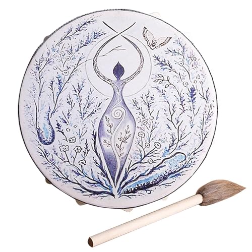 Schamanen Trommel Set – Spirituelle Handtrommel Trommelstock, Exquisite Klangtrommel Entspannung | Meditationspraxis, Schamanismus, Handgefertigte Dekoration Für Musikliebhaber Kunsthandwerk von Generic