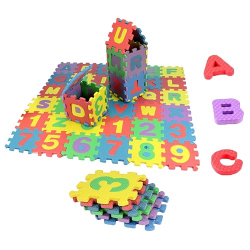 Schaumstoff-Bodenfliesen, Puzzle-Bodenmatte aus Schaumstoff mit 36 Fliesen – langlebige Spielmatte für Boden, Schaumstoffmatte zum Lernen des Alphabets und der Zahlen, erregt die Aufmerksamkeit der Schaumstoff-Bodenfliesen, Puzzle-Bodenmatte aus Schaumstoff mit 36 Fliesen – langlebige Spielmatte für Boden, Schaumstoffmatte zum Lernen des Alphabets und der Zahlen, erregt die Aufmerksamkeit der von Generic